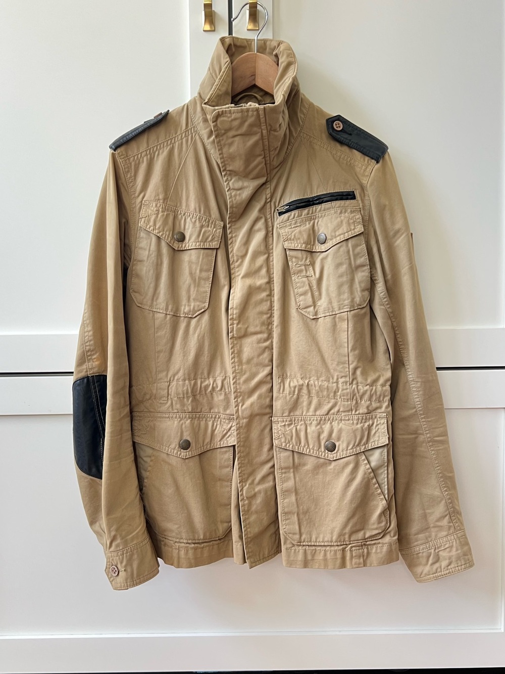 Men’s Diesel Industry Military Inspired Jacket with Leather accents - Size M
